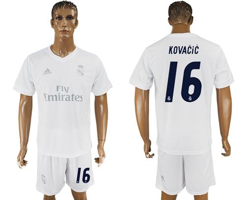 Real Madrid #16 Kovacic Marine Environmental Protection Home Soccer Club Jersey - Click Image to Close